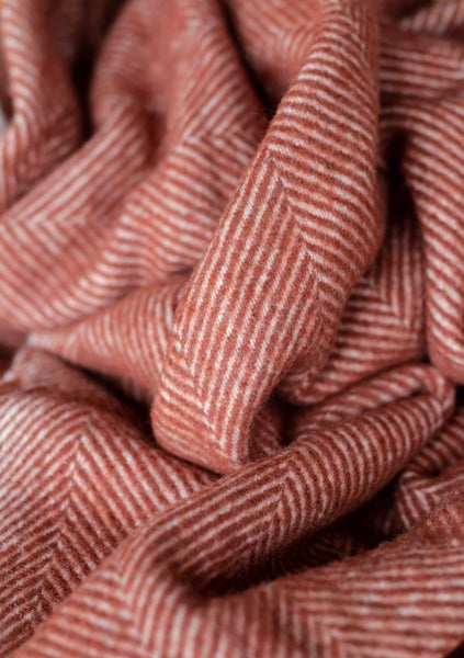 Recycled wool herringbone blankets